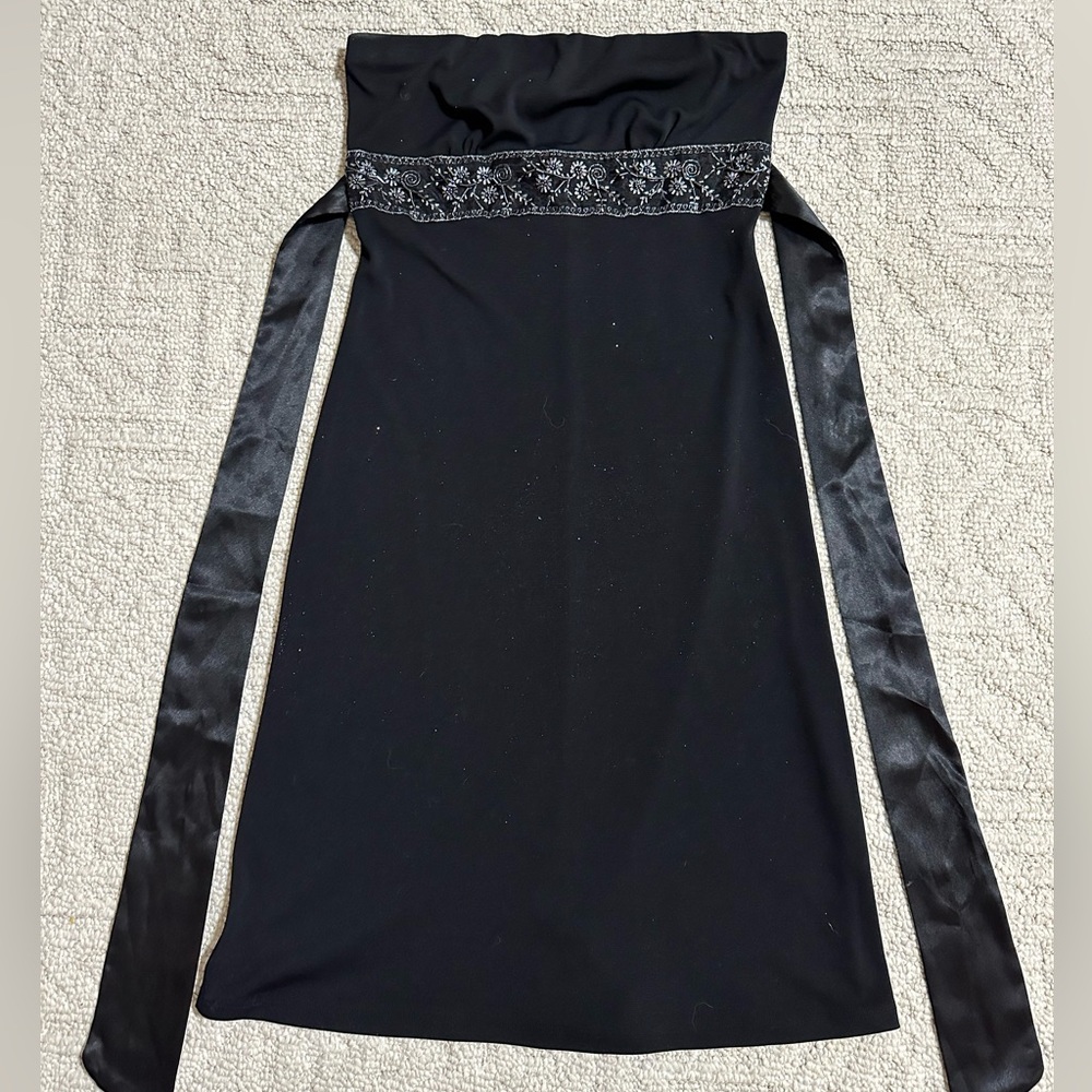 Solid Black Strapless Dress Size Small